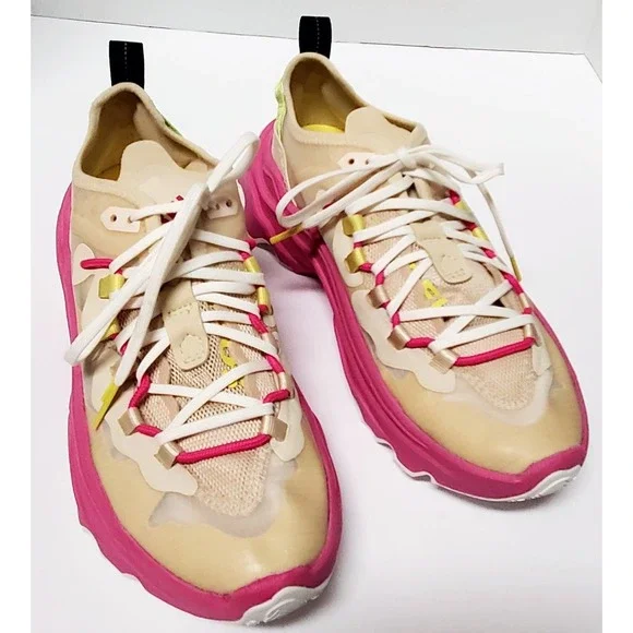 Sorel Sneakers Kinetic Breakthru Tech Lace 7.5 Bleached Ceramic & Fucshia Shoes - Picture 3 of 13